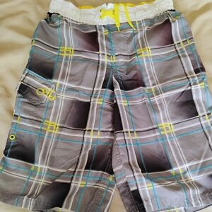 OP Boys Swim Trunks  Gray and Yellow Sz XL (14/16)